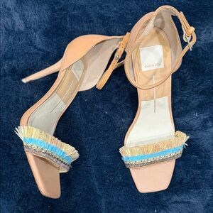 Dolce Vita Beige and Turquoise Heels
